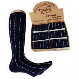6 PAIA CALZE LUNGHE CALDO COTONE PUNTO LINEA